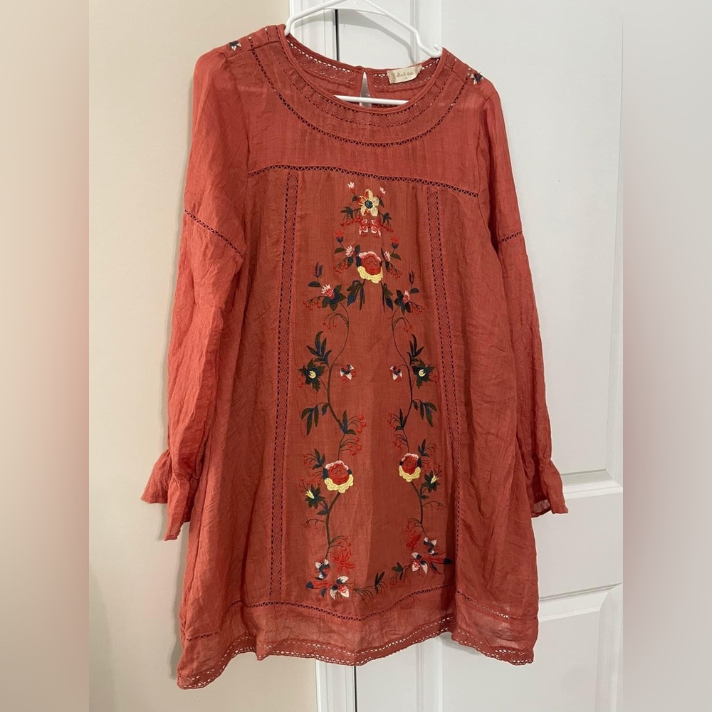 Orange long sleeve dress